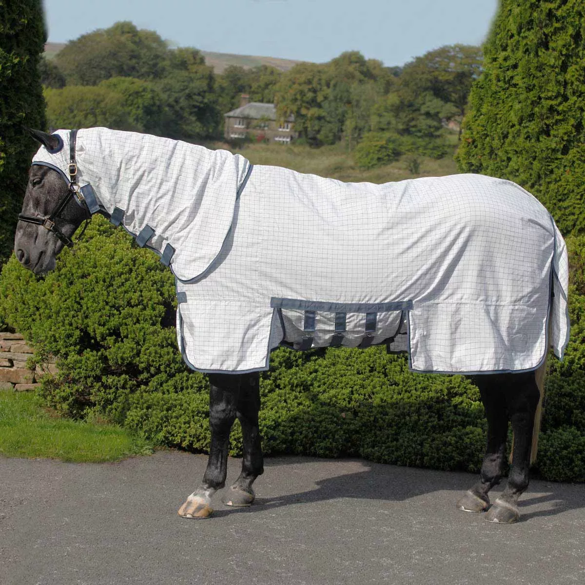 Masta Combo Sweet Itch Fly Rug with Belly Wrap White