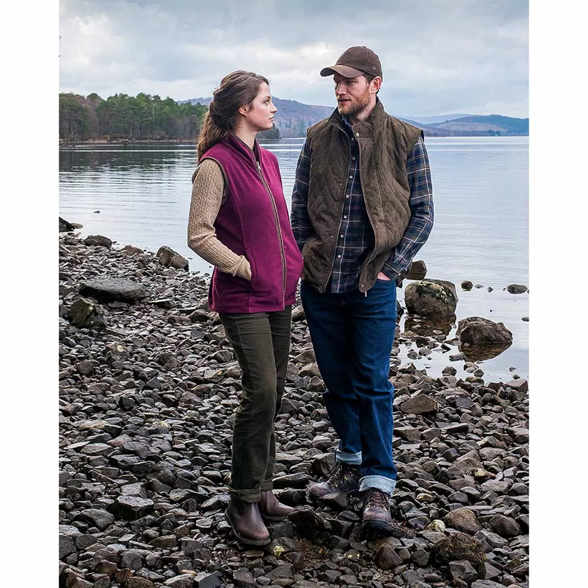 Hoggs Of Fife Stenton Women's Fleece Gilet Merlot