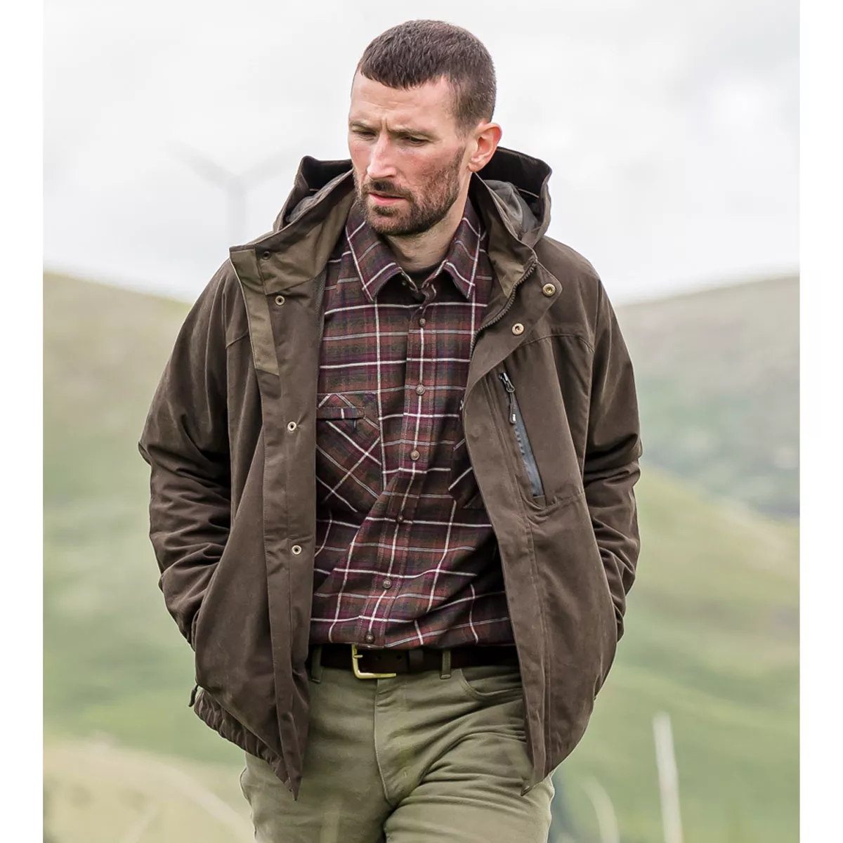 Hoggs Of Fife Struther W-P Zip Through Jacket Green