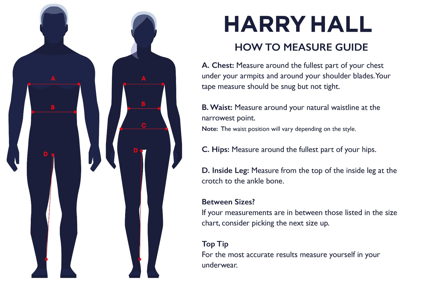 Size Guide - How to Measure - Adults